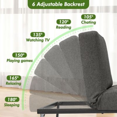 Image showing  5 in 1 Convertible Sleeper Chair, Assembly-Free Linen Folding Sofa w/Adjustable Backrest, Ottoman Bed for Living Room