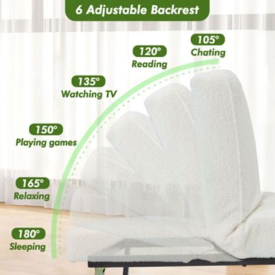 Image showing  5 in 1 Convertible Sleeper Chair, Assembly-Free Linen Folding Sofa w/Adjustable Backrest, Ottoman Bed for Living Room