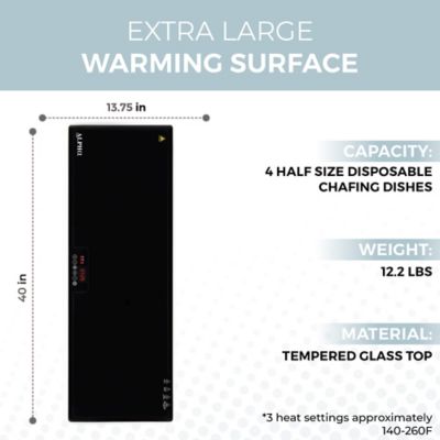 Image showing  40 in. Electric Glass Top Food Warming Tray