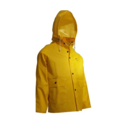 Dunlop OnGuard Sitex Rain Jacket with Attached Hood, PVC Waterproof Jacket, Yellow