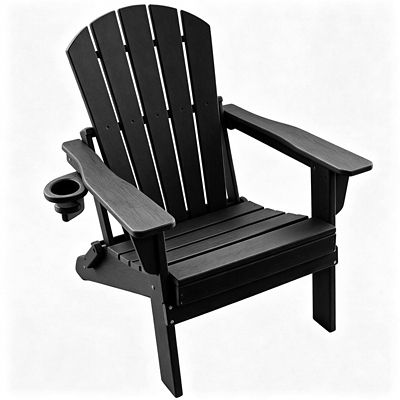 Modern Muse HDPE Folding Adirondack Chair, All-Weather, Multi-Cup Holder, Low Maintenance, 400 lbs Capacity