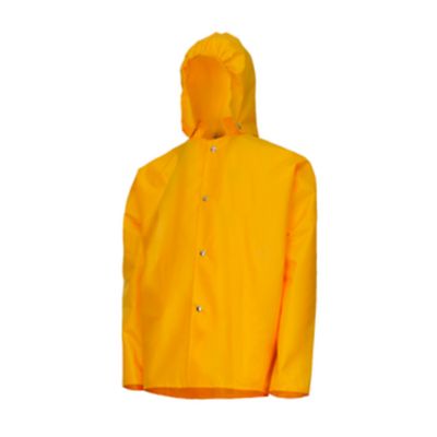 Dunlop OnGuard Irontex Rain Jacket with Hood Snaps, Waterproof Industrial Jacket