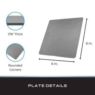 Image showing  Cold Rolled Steel Plate, 6 x 6 x 1/16in., 6 pk.