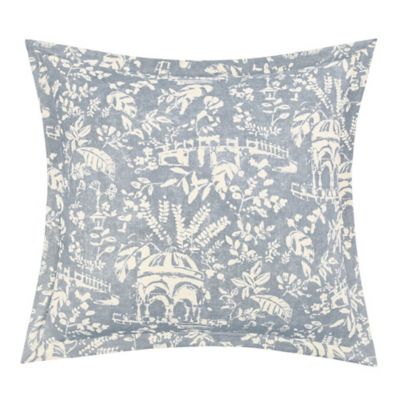 HiEnd Accents Genoa Euro Sham, 27 x 27in., Vintage Blue, 1 pc.