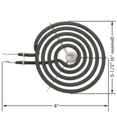 Image showing  Replacement 6 in. 5-Turn Range Surface Element for GE Part Number WB30M1