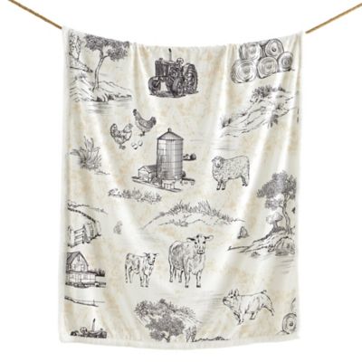 Indigo Hill by HiEnd Accents Farm Life Campfire Sherpa Throw, 54 x 68in., Brown, 1 pc.