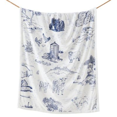 Indigo Hill by HiEnd Accents Farm Life Campfire Sherpa Throw, 54 x 68in., Blue, 1 pc.