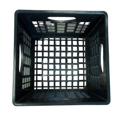 Image showing  Heavy-Duty Black Milk Crates for Storage, Organization, & More - Versatile & Durable Stackable