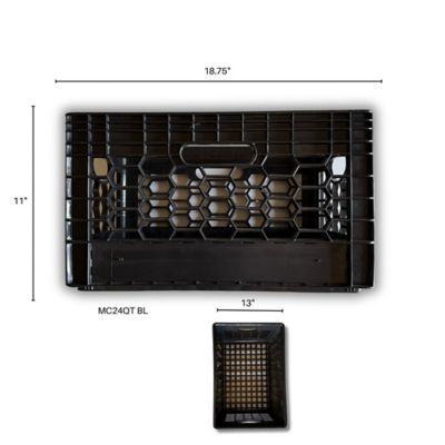Image showing  Heavy-Duty Black Milk Crates for Storage, Organization, & More - Versatile & Durable Stackable