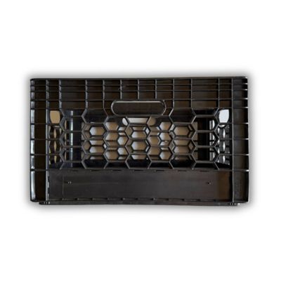 Image showing  Heavy-Duty Black Milk Crates for Storage, Organization, & More - Versatile & Durable Stackable