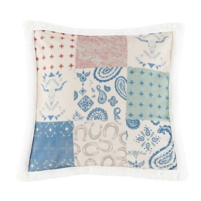 Indigo Hill by HiEnd Accents Patchwork Paisley Campfire Sherpa Pillow, 1 pc.