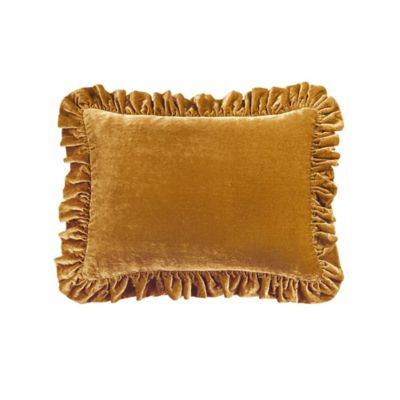 HiEnd Accents Stella Faux Silk Velvet Ruffled Oblong Pillow, 1 pc.