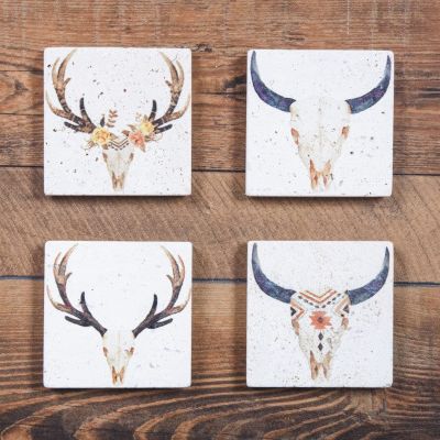 Paseo Road Cowhide Coaster Set, 4 pc.