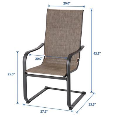 Image showing  7 pc. Patio Dining Set with Umbrella, Textilene Patio Sling Chairs and Table Set for Garden