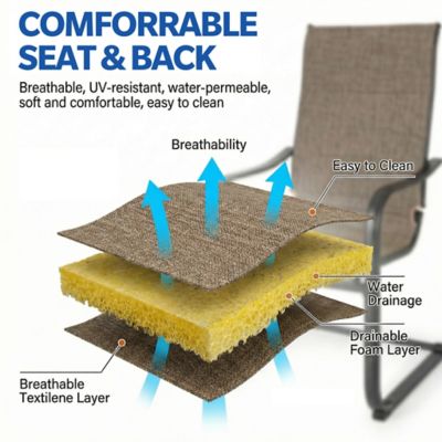 Image showing  5 pc. Patio Dining Set, Textilene Patio Sling Chairs and Table Set for Garden, Backyard, Poolside