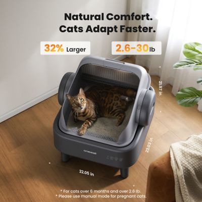 Image showing  EASE S1 Self Cleaning Litter Box: Open-Top Cat Litter Box Rinsable Easy Clean, with Safety Protection