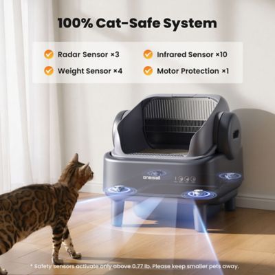 Image showing  EASE S1 Self Cleaning Litter Box: Open-Top Cat Litter Box Rinsable Easy Clean, with Safety Protection