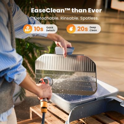 Image showing  EASE S1 Self Cleaning Litter Box: Open-Top Cat Litter Box Rinsable Easy Clean, with Safety Protection