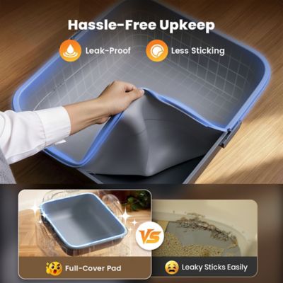 Image showing  EASE S1 Self Cleaning Litter Box: Open-Top Cat Litter Box Rinsable Easy Clean, with Safety Protection