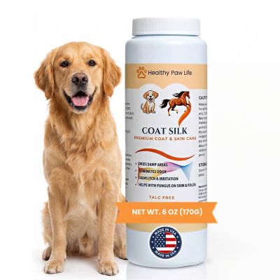 Healthy Paw Life Coat Silk Dry Powder for Odor and Itchiness, Rain Rot and Sweet Itch for Dogs and Horses