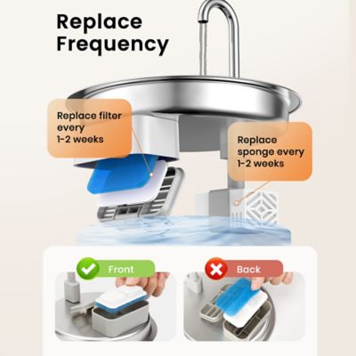Image showing  PWF-001 2L Cat Water Fountain 8 pc. Carbon Filters Replacement