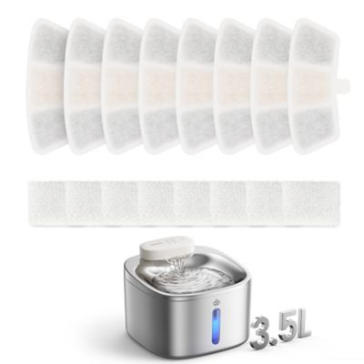 Oneisall PW04 3.5L Pet Water Fountain 8PCS Carbon Filters Replacement