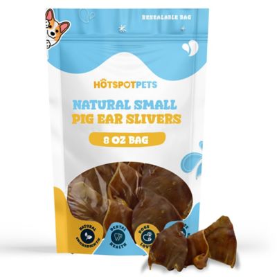 Hotspot Pets Natural Small Pig Ears Slivers Dog Chew Treats, 8 oz. bag