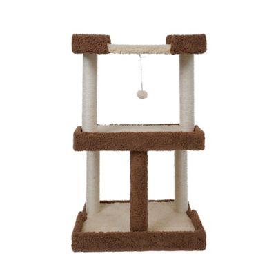 Image showing  Cat Tree for Large Cats: 41 in. Real Wood Tower with Scratching Posts And Perches B