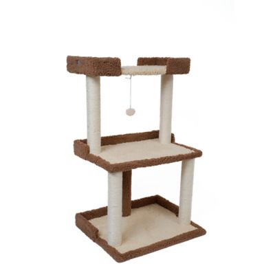 Image showing  Cat Tree for Large Cats: 41 in. Real Wood Tower with Scratching Posts And Perches B