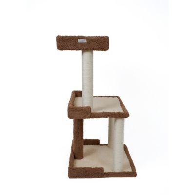 Image showing  Cat Tree for Large Cats: 41 in. Real Wood Tower with Scratching Posts And Perches B