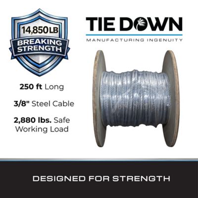 Image showing  3/8 in. 7x19 Galvanized Steel Aircraft Cable, 250 ft. Spool