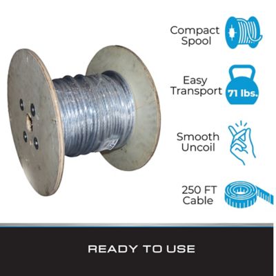 Image showing  3/8 in. 7x19 Galvanized Steel Aircraft Cable, 250 ft. Spool