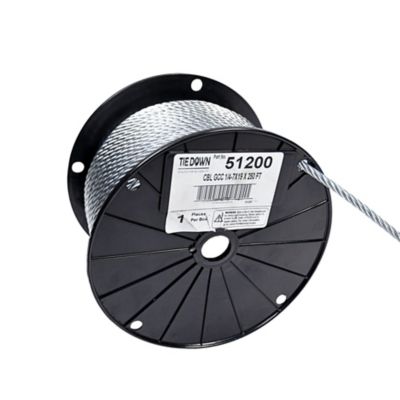 Tie Down 1/4 in. 7x19 Galvanized Steel Aircraft Cable, 250 ft. Spool