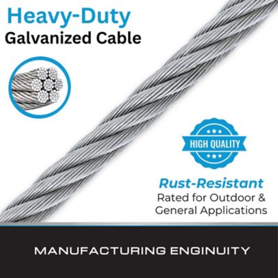Image showing  1/4 in. 7x19 Galvanized Steel Aircraft Cable, 250 ft. Spool