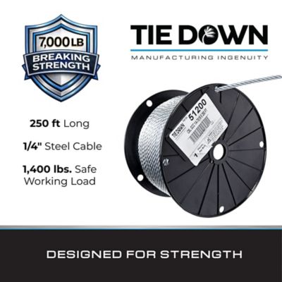 Image showing  1/4 in. 7x19 Galvanized Steel Aircraft Cable, 250 ft. Spool