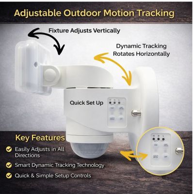 Image showing  Dynamic Tracking Wired Motion Security Light, 2000 Lm Outdoor LED, White