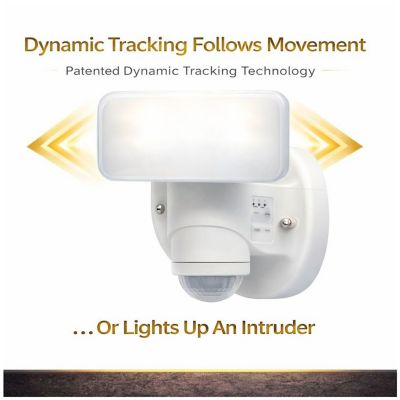 Image showing 2 th IQ America Dynamic Tracking Battery Powered Motion Security Light 1500 Lumens Outdoor LED, Black