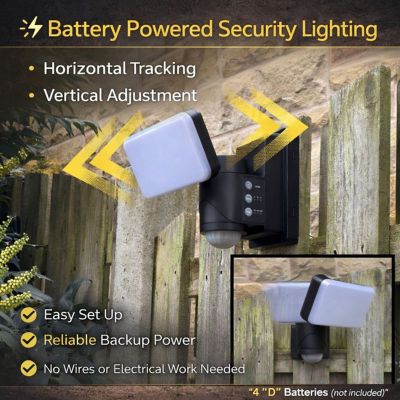 Image showing 4 th IQ America Dynamic Tracking Battery Powered Motion Security Light 1500 Lumens Outdoor LED, Black