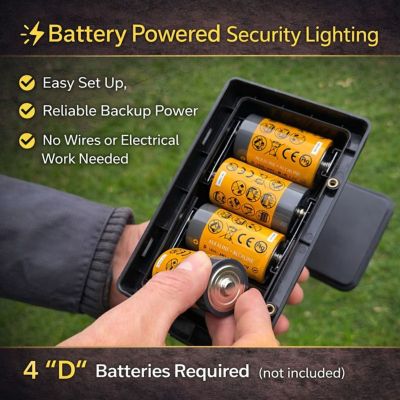 Image showing 6 th IQ America Dynamic Tracking Battery Powered Motion Security Light 1500 Lumens Outdoor LED, Black