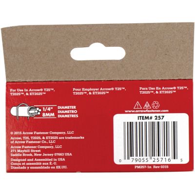 Image showing  T25 Round Crown Staples, 1,000 pk., 7/16 in.