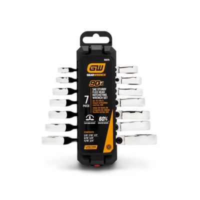 Image showing 2 th GEARWRENCH 10 pc. 90T 12 Point Metric Stubby Flex Ratcheting Combination Wrench Set