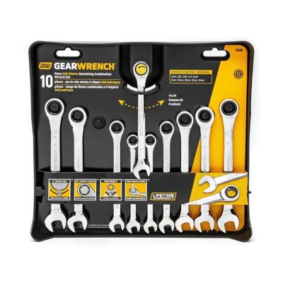 Image showing  10 pc. 72T 12 Point Ratcheting Combination SAE/Metric Wrench Set