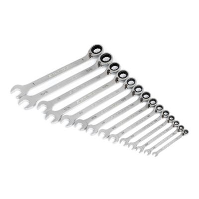 Image showing  14 pc. 90T 12 Point SAE Reversible Ratcheting Wrench Set
