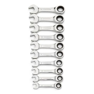 GEARWRENCH 10 pc. 72T 12 Point Stubby Ratcheting Combination Metric Wrench Set