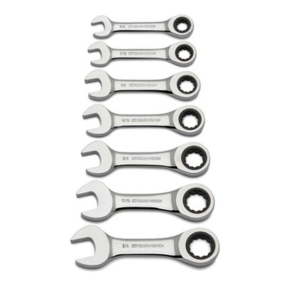 GEARWRENCH 7 pc. 72T 12 pt. Stubby Ratcheting Combination SAE Wrench Set