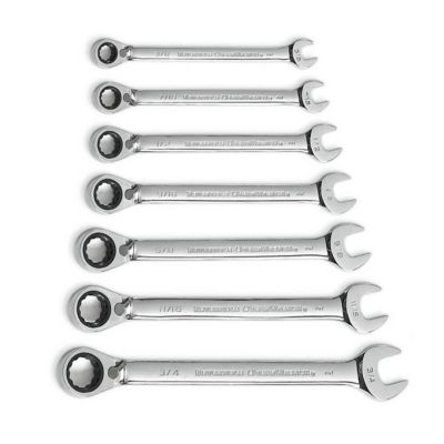 GEARWRENCH 7 pc. 72T 12 Point Reversible Ratcheting Combination SAE Wrench Set
