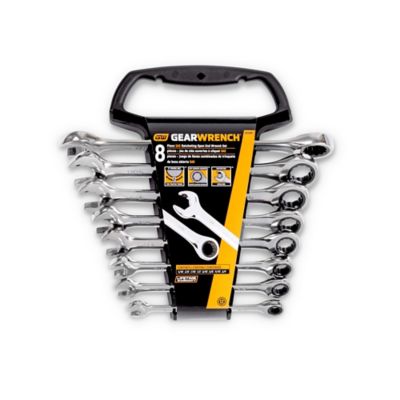 Image showing  8 pc. 72T 12 Point Open End Ratcheting Combination SAE Wrench Set