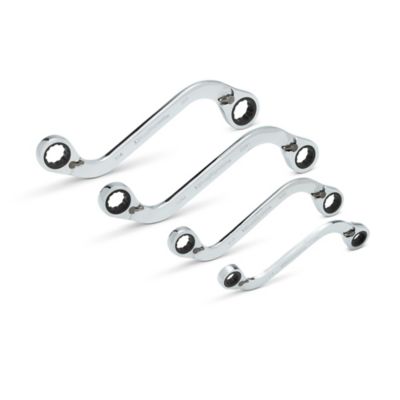 Image showing 1 th GEARWRENCH 4 pc. 72T 12 pt. Reversible S-Shape Double Box Ratcheting SAE Wrench Set