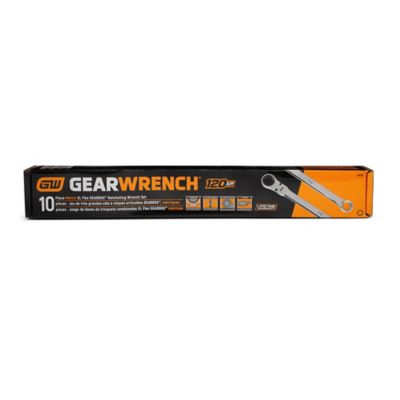 Image showing  10 pc. 120XP Universal Spline XL Flex Head GearBox Ratcheting Metric Wrench Set