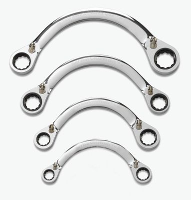 GEARWRENCH 4 pc. 72T 12 pt. Reversible Half Moon Double Box Ratcheting SAE Wrench Set